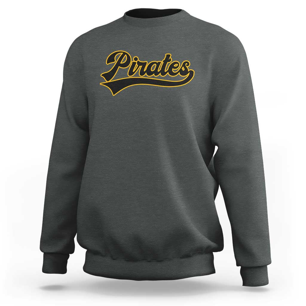 Vintage Pirates Sweatshirt Varsity Script Retro Sports Jersey Style Baseball Fans