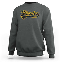 Vintage Pirates Sweatshirt Varsity Script Retro Sports Jersey Style Baseball Fans