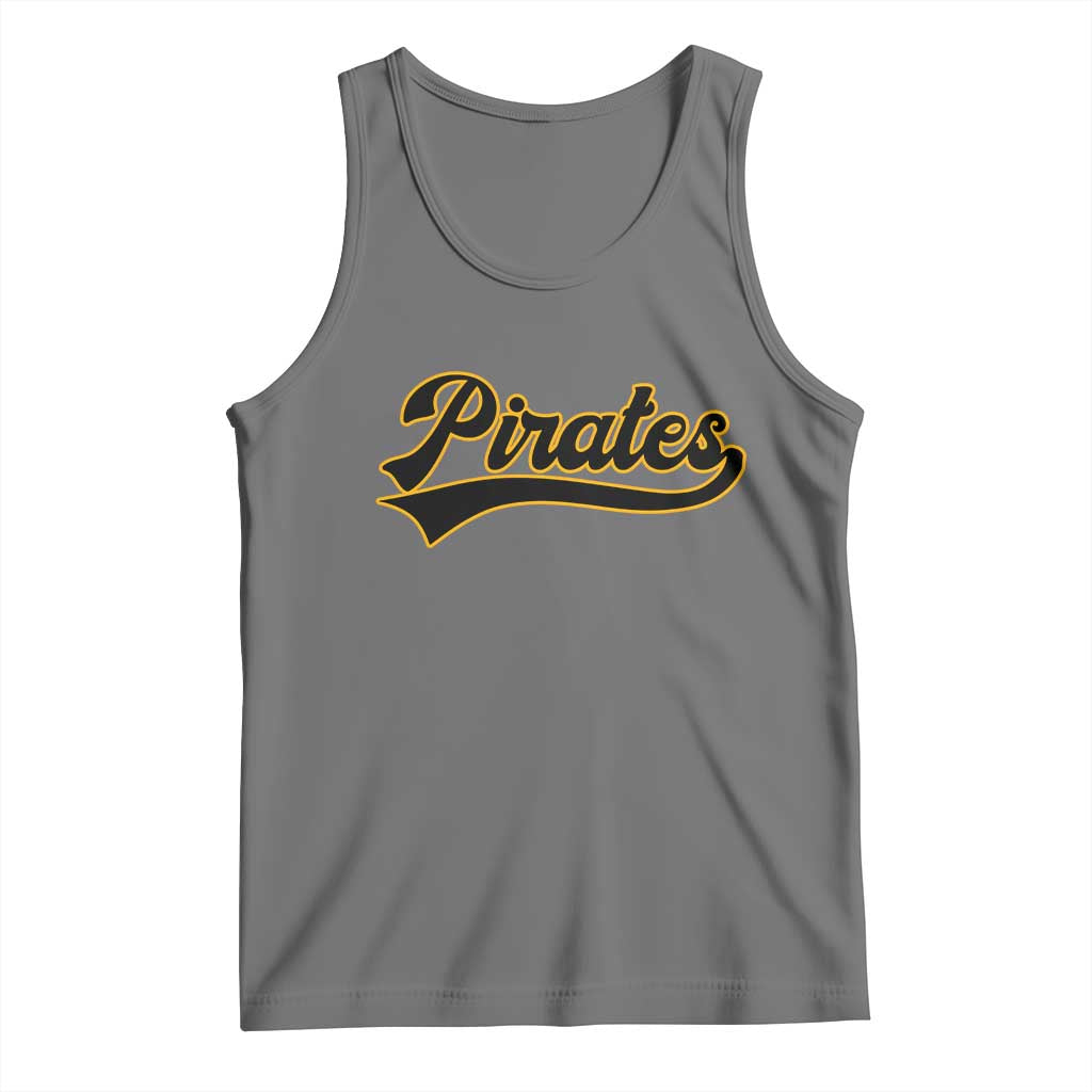 Vintage Pirates Tank Top Varsity Script Retro Sports Jersey Style Baseball Fans