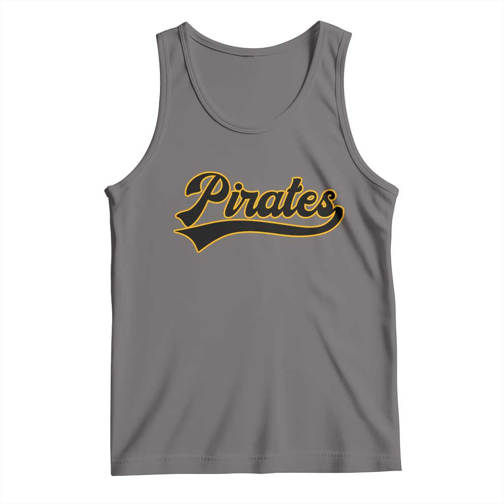 Vintage Pirates Tank Top Varsity Script Retro Sports Jersey Style Baseball Fans