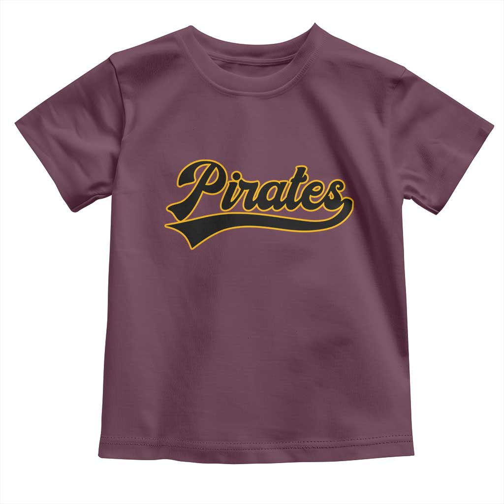 Vintage Pirates Toddler T Shirt Varsity Script Retro Sports Jersey Style Baseball Fans