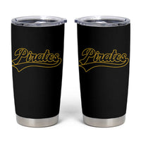 Vintage Pirates Tumbler Cup Varsity Script Retro Sports Jersey Style Baseball Fans