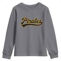 Vintage Pirates Youth Sweatshirt Varsity Script Retro Sports Jersey Style Baseball Fans