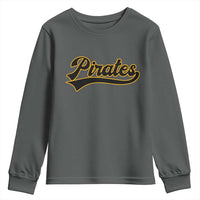 Vintage Pirates Youth Sweatshirt Varsity Script Retro Sports Jersey Style Baseball Fans