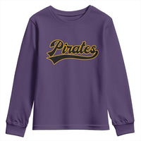 Vintage Pirates Youth Sweatshirt Varsity Script Retro Sports Jersey Style Baseball Fans