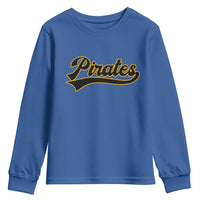 Vintage Pirates Youth Sweatshirt Varsity Script Retro Sports Jersey Style Baseball Fans