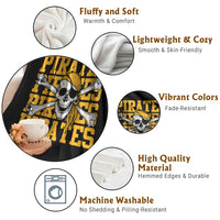 Retro Pirates Throw Blanket Vintage Retro Skull Crossbones Baseball Fans