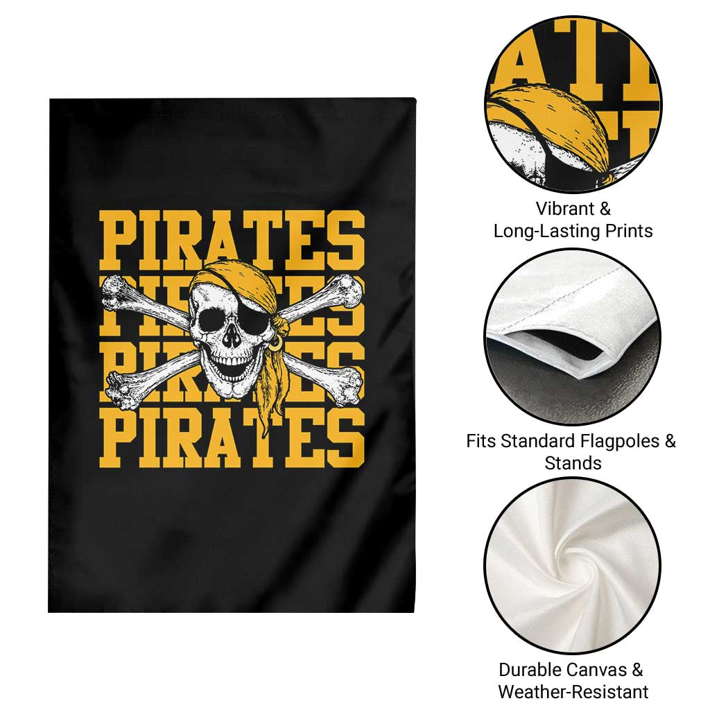 Retro Pirates Garden Flag Vintage Retro Skull Crossbones Baseball Fans
