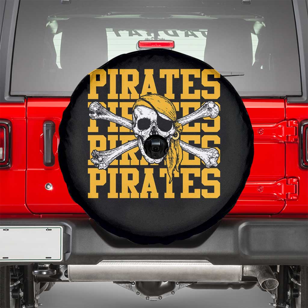 Retro Pirates Spare Tire Cover Vintage Retro Skull Crossbones Baseball Fans
