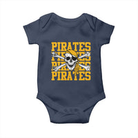 Retro Pirates Baby Onesie Vintage Retro Skull Crossbones Baseball Fans