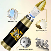 Retro Pirates Bullet Tumbler Vintage Retro Skull Crossbones Baseball Fans