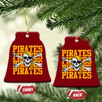 Retro Pirates Ceramic Ornament Vintage Retro Skull Crossbones Baseball Fans