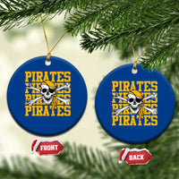Retro Pirates Ceramic Ornament Vintage Retro Skull Crossbones Baseball Fans