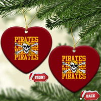 Retro Pirates Ceramic Ornament Vintage Retro Skull Crossbones Baseball Fans