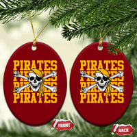 Retro Pirates Ceramic Ornament Vintage Retro Skull Crossbones Baseball Fans