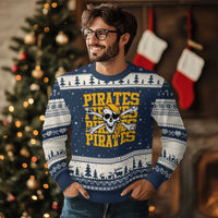 Retro Pirates Ugly Christmas Sweater Vintage Retro Skull Crossbones Baseball Fans