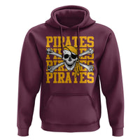 Retro Pirates Hoodie Vintage Retro Skull Crossbones Baseball Fans