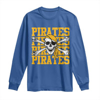 Retro Pirates Long Sleeve Shirt Vintage Retro Skull Crossbones Baseball Fans