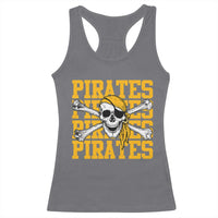 Retro Pirates Racerback Tank Top Vintage Retro Skull Crossbones Baseball Fans