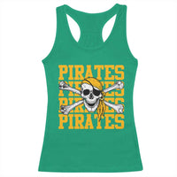 Retro Pirates Racerback Tank Top Vintage Retro Skull Crossbones Baseball Fans