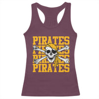 Retro Pirates Racerback Tank Top Vintage Retro Skull Crossbones Baseball Fans