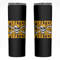 Retro Pirates Skinny Tumbler Vintage Retro Skull Crossbones Baseball Fans
