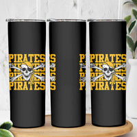 Retro Pirates Skinny Tumbler Vintage Retro Skull Crossbones Baseball Fans