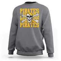Retro Pirates Sweatshirt Vintage Retro Skull Crossbones Baseball Fans