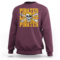 Retro Pirates Sweatshirt Vintage Retro Skull Crossbones Baseball Fans