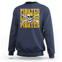 Retro Pirates Sweatshirt Vintage Retro Skull Crossbones Baseball Fans