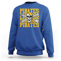 Retro Pirates Sweatshirt Vintage Retro Skull Crossbones Baseball Fans