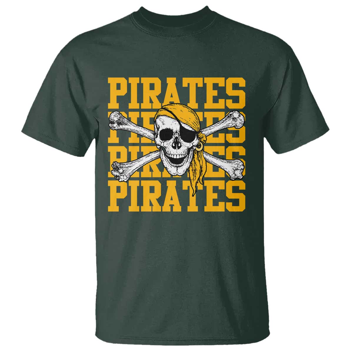 Retro Pirates T Shirt Vintage Retro Skull Crossbones Baseball Fans
