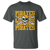 Retro Pirates T Shirt Vintage Retro Skull Crossbones Baseball Fans