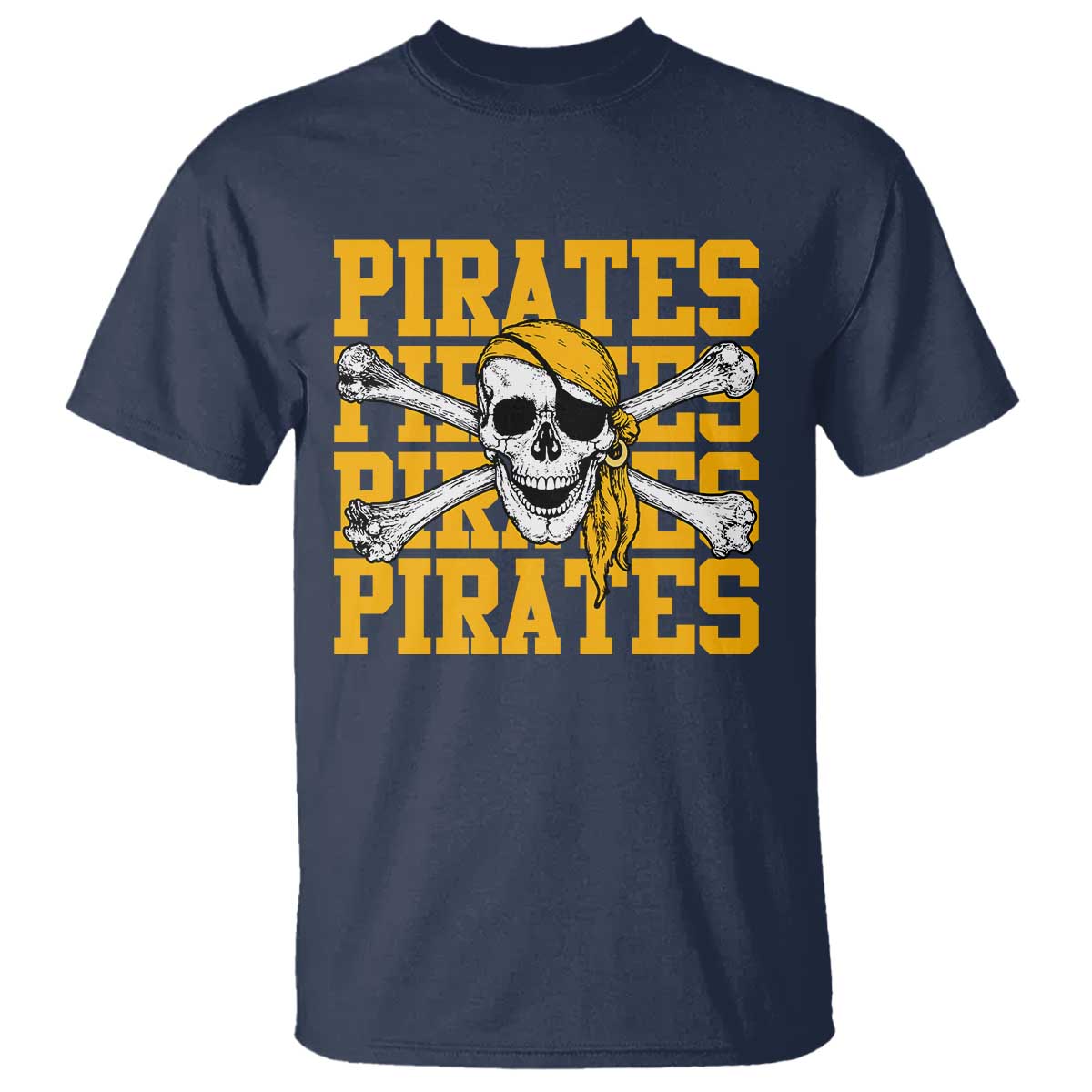 Retro Pirates T Shirt Vintage Retro Skull Crossbones Baseball Fans