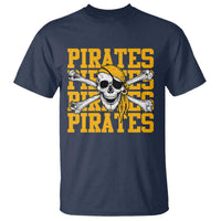 Retro Pirates T Shirt Vintage Retro Skull Crossbones Baseball Fans