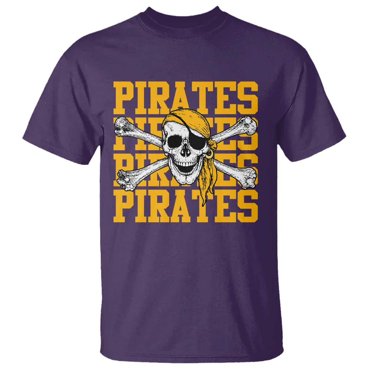 Retro Pirates T Shirt Vintage Retro Skull Crossbones Baseball Fans