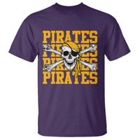 Retro Pirates T Shirt Vintage Retro Skull Crossbones Baseball Fans