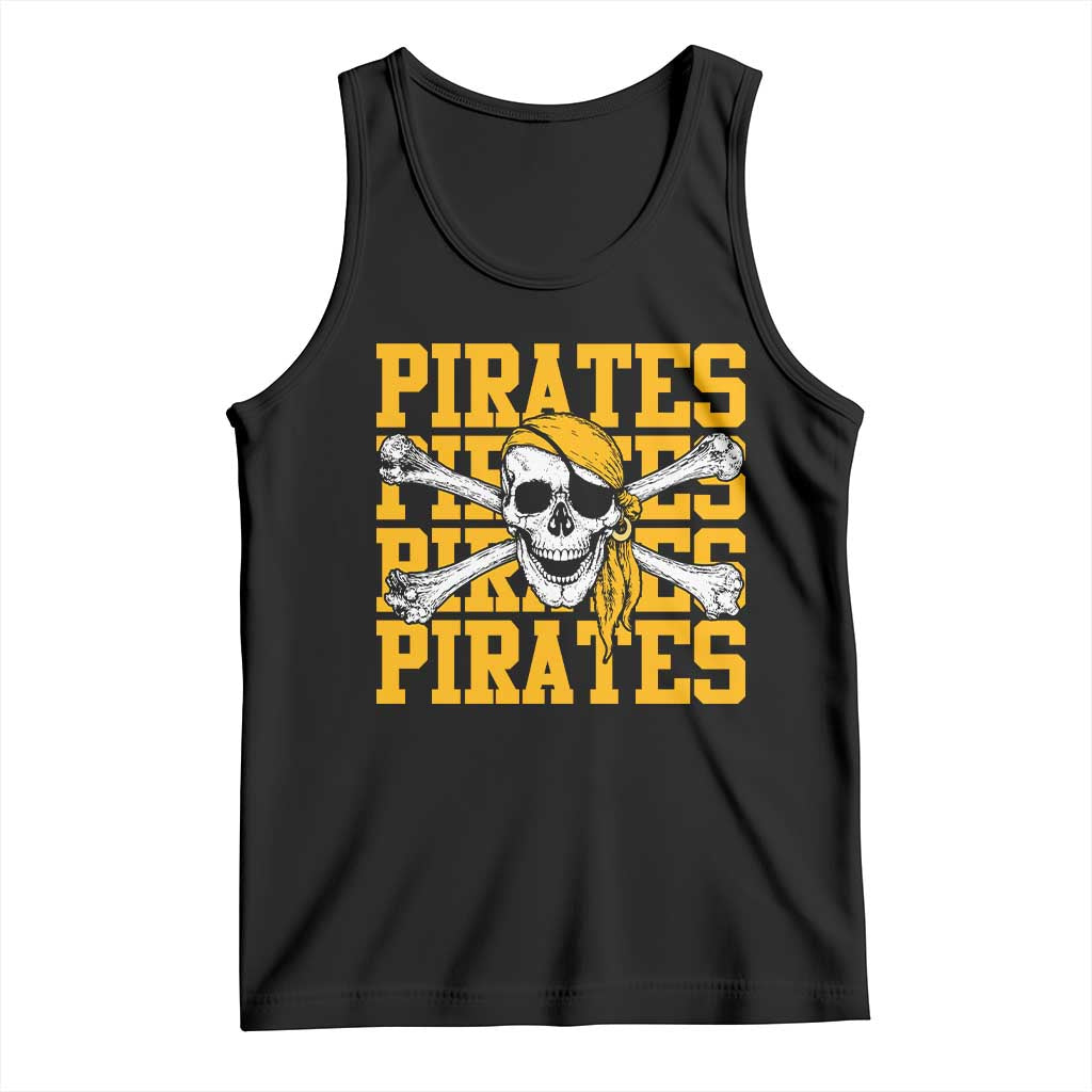 Retro Pirates Tank Top Vintage Retro Skull Crossbones Baseball Fans