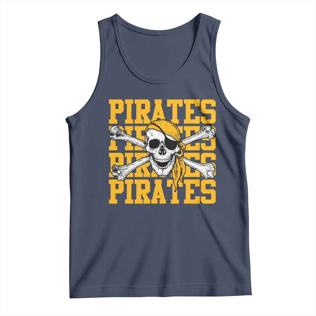 Retro Pirates Tank Top Vintage Retro Skull Crossbones Baseball Fans