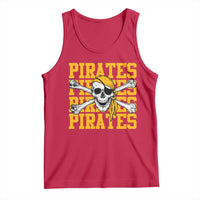 Retro Pirates Tank Top Vintage Retro Skull Crossbones Baseball Fans