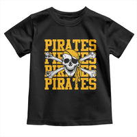Retro Pirates Toddler T Shirt Vintage Retro Skull Crossbones Baseball Fans