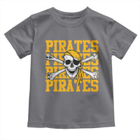 Retro Pirates Toddler T Shirt Vintage Retro Skull Crossbones Baseball Fans