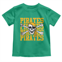 Retro Pirates Toddler T Shirt Vintage Retro Skull Crossbones Baseball Fans