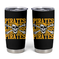 Retro Pirates Tumbler Cup Vintage Retro Skull Crossbones Baseball Fans