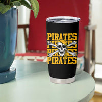 Retro Pirates Tumbler Cup Vintage Retro Skull Crossbones Baseball Fans
