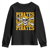 Retro Pirates Youth Sweatshirt Vintage Retro Skull Crossbones Baseball Fans