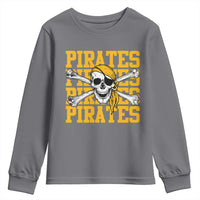Retro Pirates Youth Sweatshirt Vintage Retro Skull Crossbones Baseball Fans