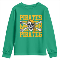 Retro Pirates Youth Sweatshirt Vintage Retro Skull Crossbones Baseball Fans
