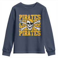 Retro Pirates Youth Sweatshirt Vintage Retro Skull Crossbones Baseball Fans