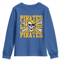 Retro Pirates Youth Sweatshirt Vintage Retro Skull Crossbones Baseball Fans